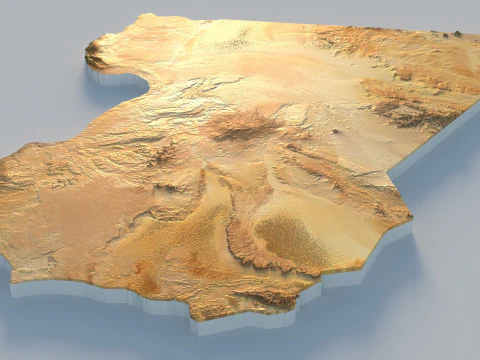 Libya Terrain Map 3D Model