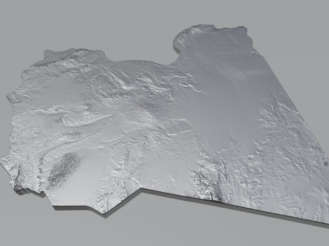 Libya Terrain Map 3Dモデル