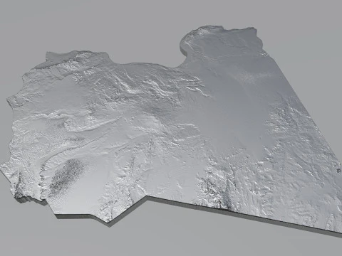 Libya Terrain Map 3D Model