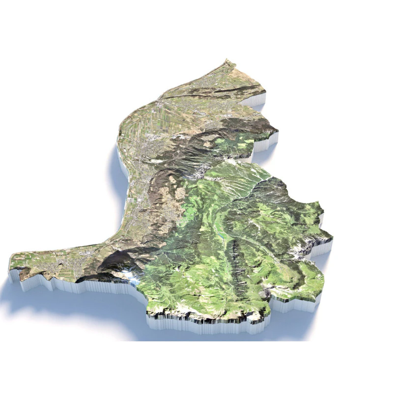 Liechtenstein Terrain Map 3D Model .c4d .max .obj .3ds .fbx .stl .blend