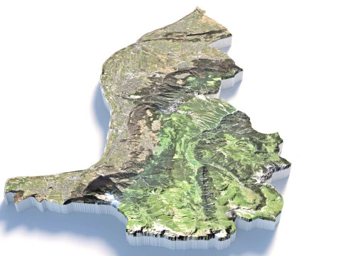 Liechtenstein Terrain Map 3D Model