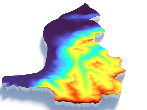 Liechtenstein Terrain Map 3D Model