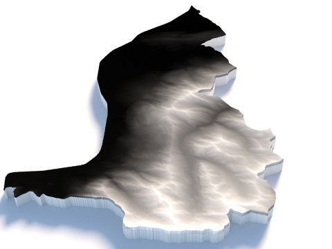 Liechtenstein Terrain Map 3D Model