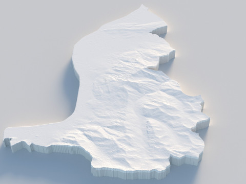 Liechtenstein Terrain Map 3D Model
