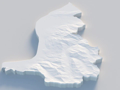 Liechtenstein Terrain Map 3D Model