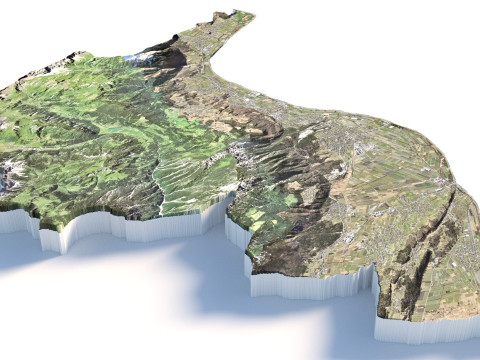 Liechtenstein Terrain Map 3D Model