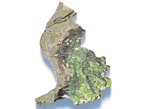 Liechtenstein Terrain Map 3D Model