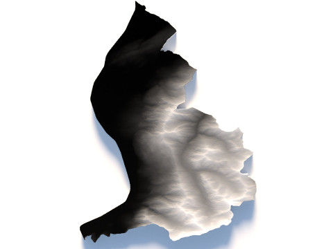 Liechtenstein Terrain Map 3D Model