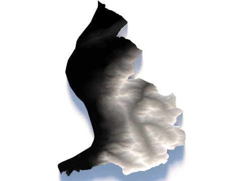 Liechtenstein Terrain Map 3D Model