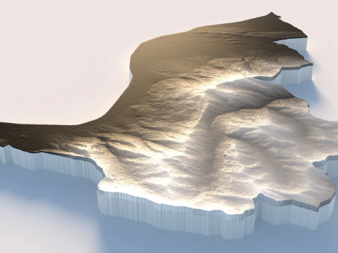 Liechtenstein Terrain Map 3D Model