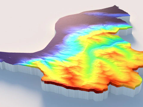 Liechtenstein Terrain Map 3D Model