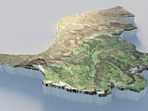 Liechtenstein Terrain Map 3D Model