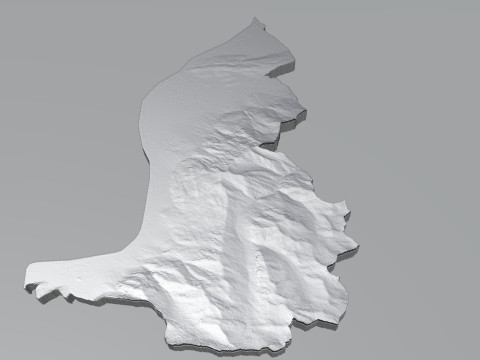 Liechtenstein Terrain Map 3D Model