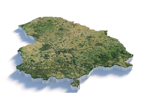 Lithuania Terrain Map 3D-Modell