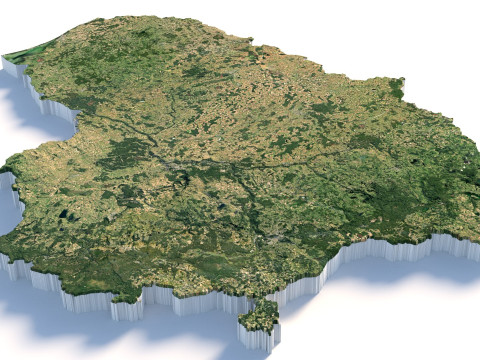 Lithuania Terrain Map 3D Model