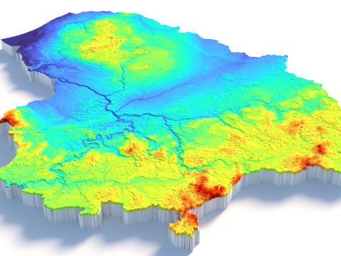 Lithuania Terrain Map 3D Model