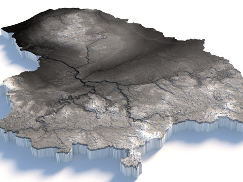 Lithuania Terrain Map 3D Model