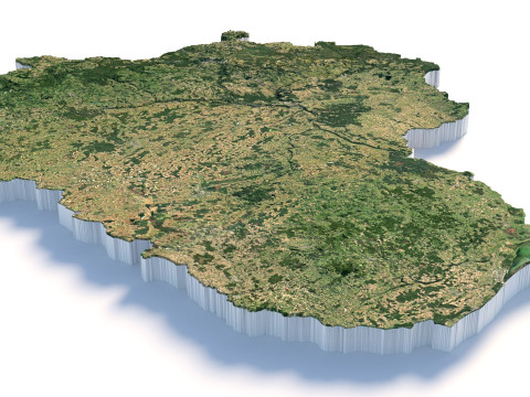Lithuania Terrain Map 3D Model