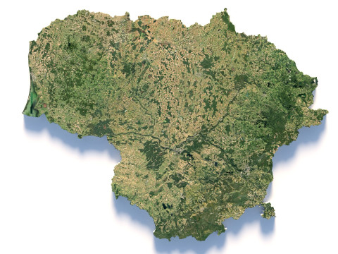 Lithuania Terrain Map 3D Model
