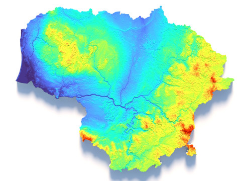 Lithuania Terrain Map 3D Model