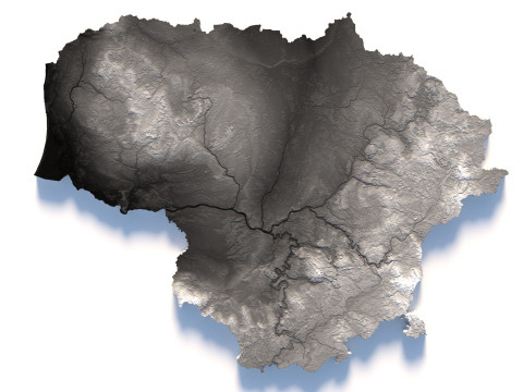 Lithuania Terrain Map 3D Model