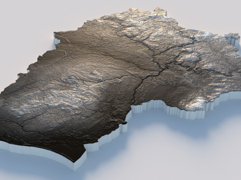 Lithuania Terrain Map 3D Model