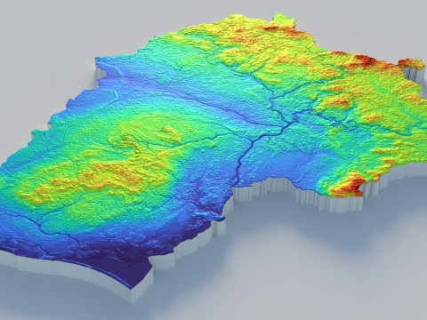 Lithuania Terrain Map 3D Model