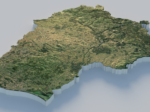 Lithuania Terrain Map 3D Model