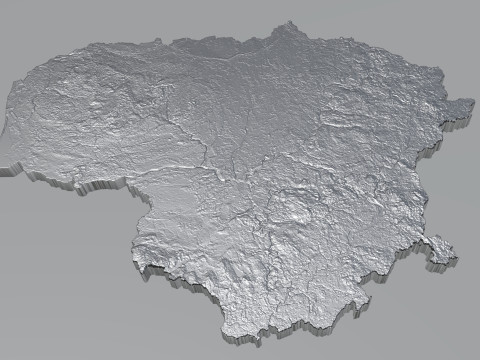 Lithuania Terrain Map 3D Model