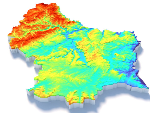 Luxembourg Terrain Map 3D 模型