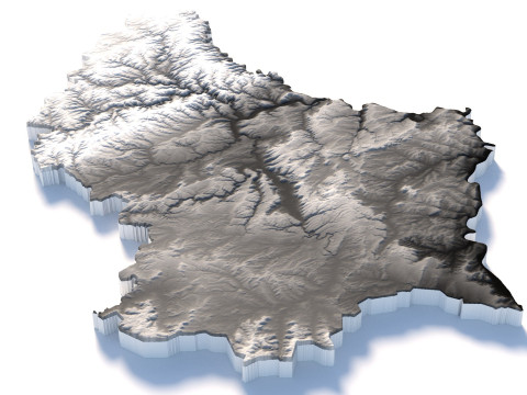 Luxembourg Terrain Map 3D 模型
