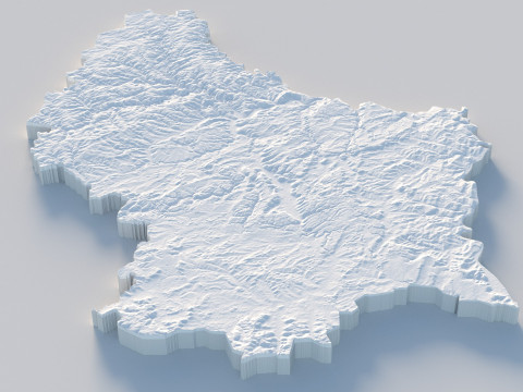 Luxembourg Terrain Map 3D 模型