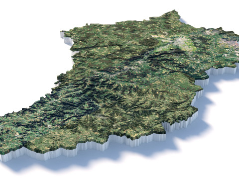 Luxembourg Terrain Map 3D 模型