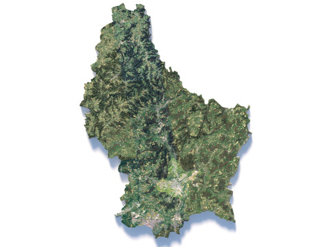 Luxembourg Terrain Map 3D 模型