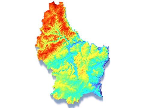 Luxembourg Terrain Map 3D 模型