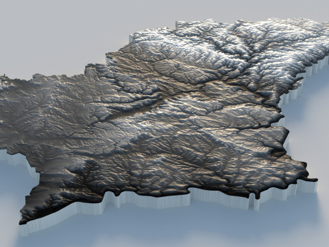 Luxembourg Terrain Map 3D 模型