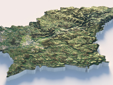 Luxembourg Terrain Map 3D 模型