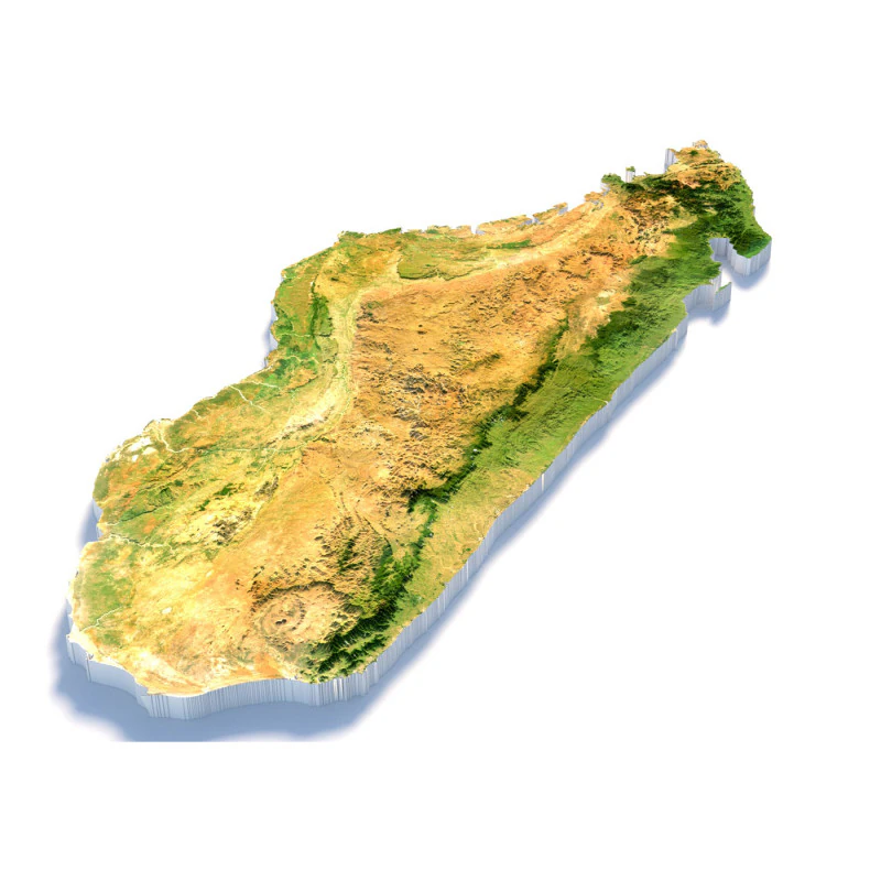 Madagascar Madagasikara Terrain Map 3D Model .c4d .max .obj .3ds .fbx .stl .blend 