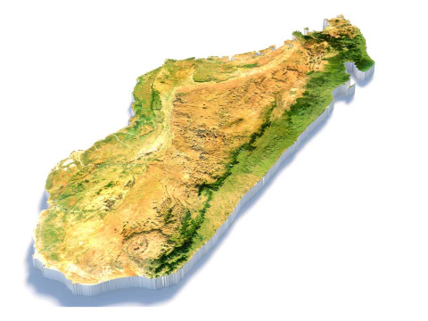 Mapa terenu Madagaskaru Madagasikara Model 3D