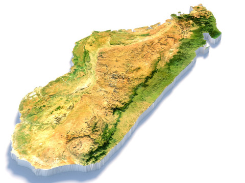 Madagascar Madagasikara Terrain Map 3D Model