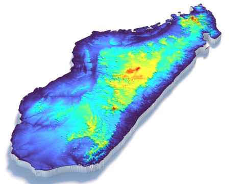 Madagascar Madagasikara Terrain Map 3D Model