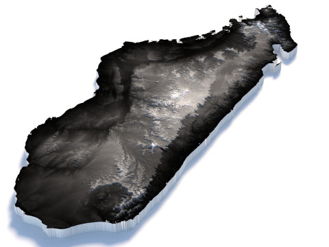 Madagascar Madagasikara Terrain Map 3D Model