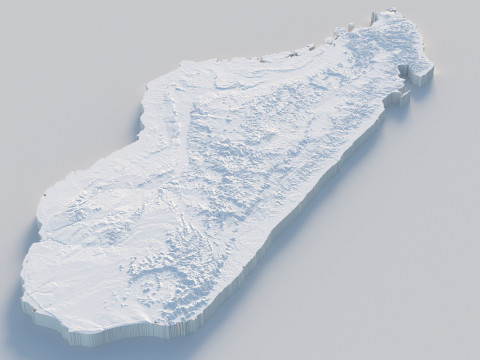 Madagascar Madagasikara Terrain Map 3D Model