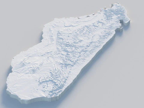 Madagascar Madagasikara Terrain Map 3D Model
