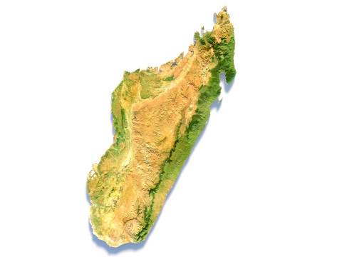 Madagascar Madagasikara Terrain Map 3D Model