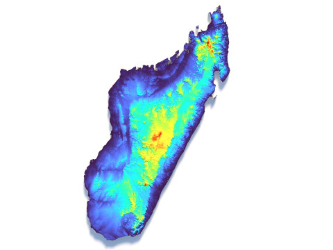 Madagascar Madagasikara Terrain Map 3D Model