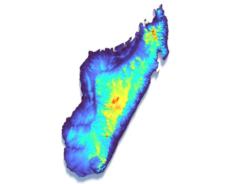 Madagascar Madagasikara Terrain Map 3D Model