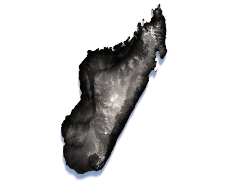 Madagascar Madagasikara Terrain Map 3D Model