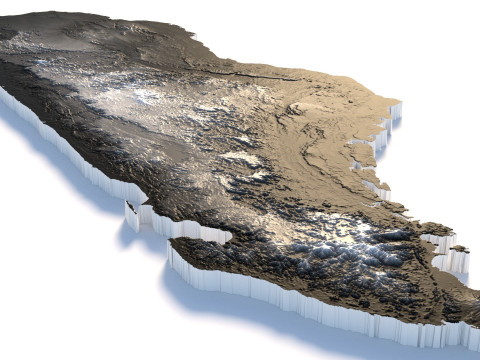 Madagascar Madagasikara Terrain Map 3D Model