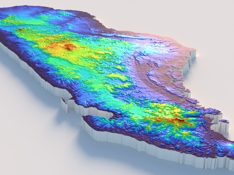 Madagascar Madagasikara Terrain Map 3D Model